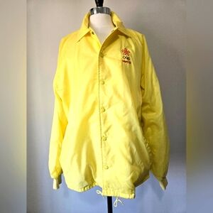1988 Calgary Winter Olympic Vintage Antigua Butter Yellow Jacket. Size Large